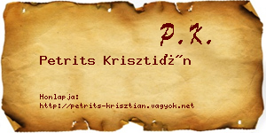 Petrits Krisztián névjegykártya